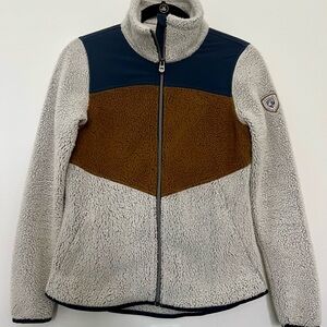 Kuhl Women's Sherpa Fleece Jacket - Navy, Brown, Cream